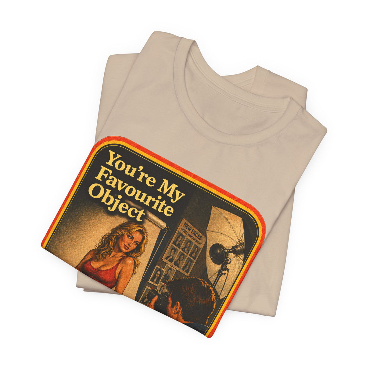 You're My Favourite Object Unisex Tee in Tan, view 3