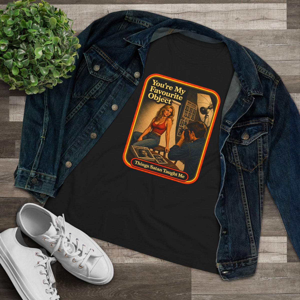 You're My Favourite Object Women's Tee in Black, view 3