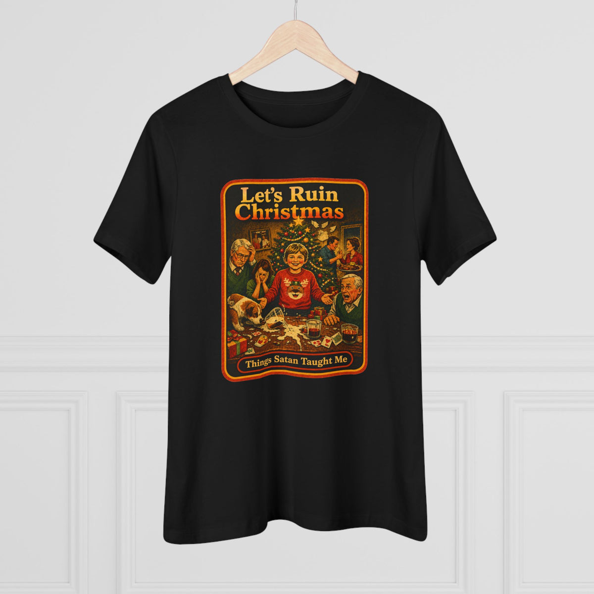 Let's Ruin Christmas Women's Tee in Black, view 4