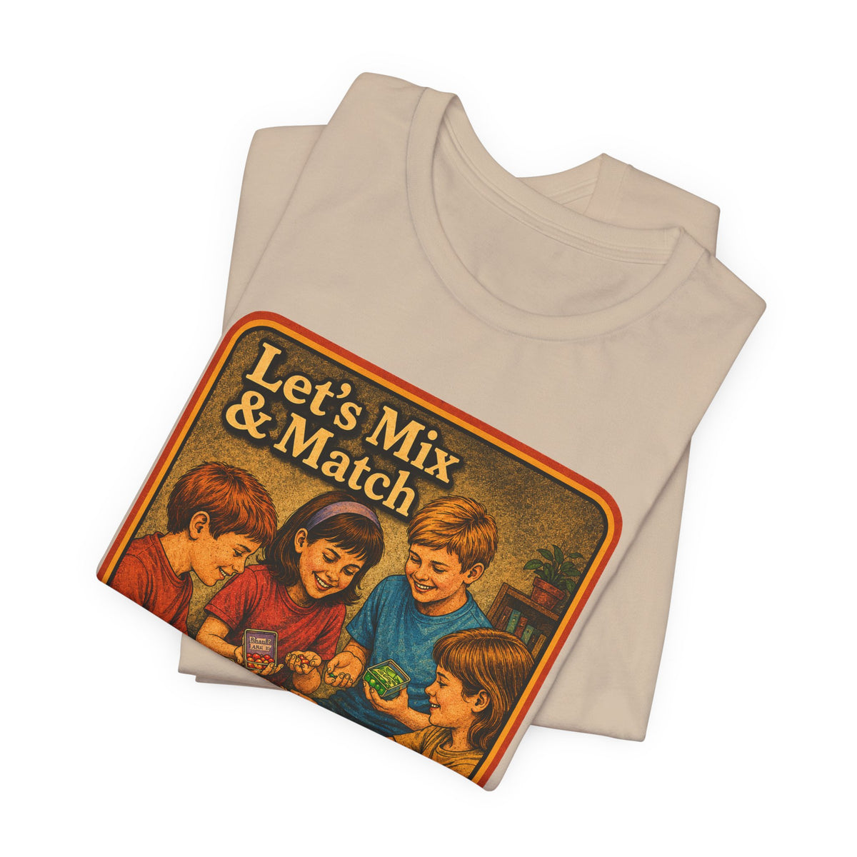 Let's Mix And Match Unisex Tee in Tan, view 3