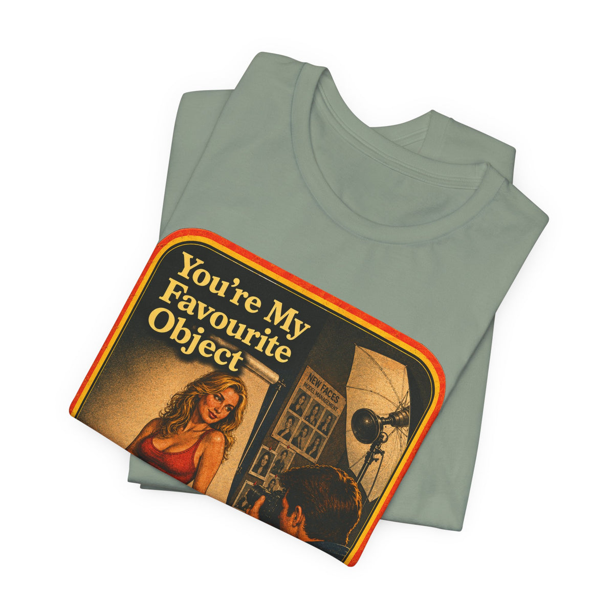 You're My Favourite Object Unisex Tee in Sage, view 3