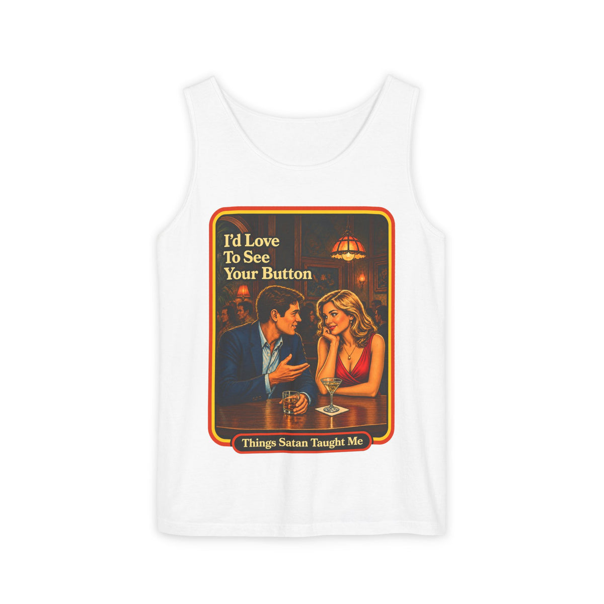 I'd Love To See Your Button Wife Beater in White, front