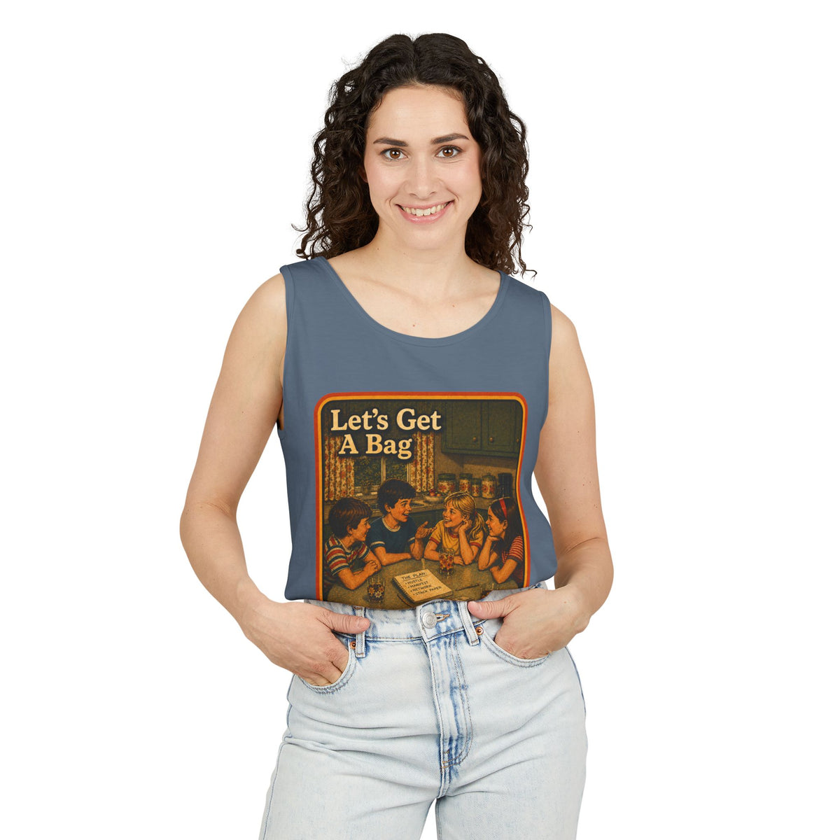 Let's Get Another Bag Wife Beater in Blue Jean, view 3