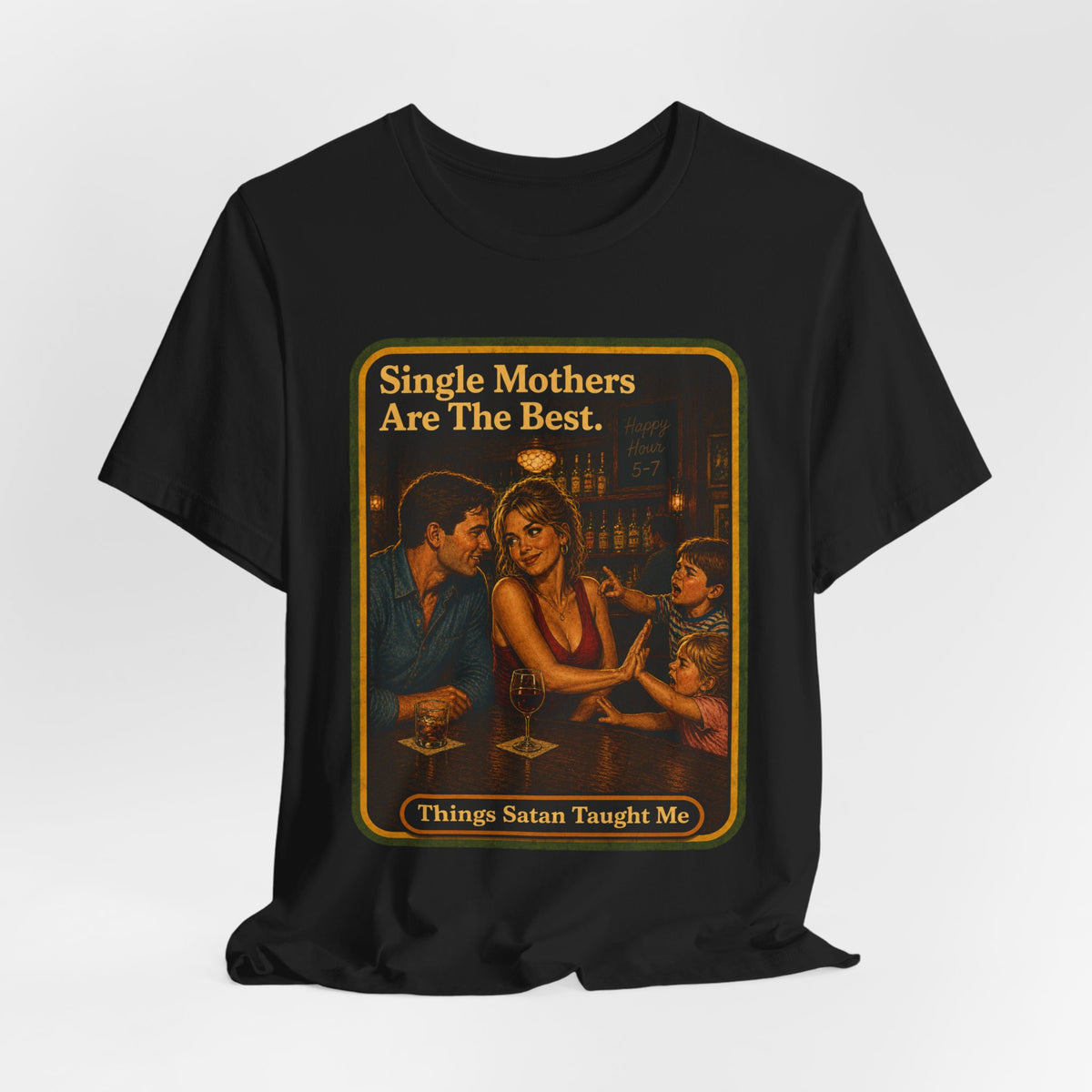 Single Mothers Are The Best Unisex Tee in Black, view 4