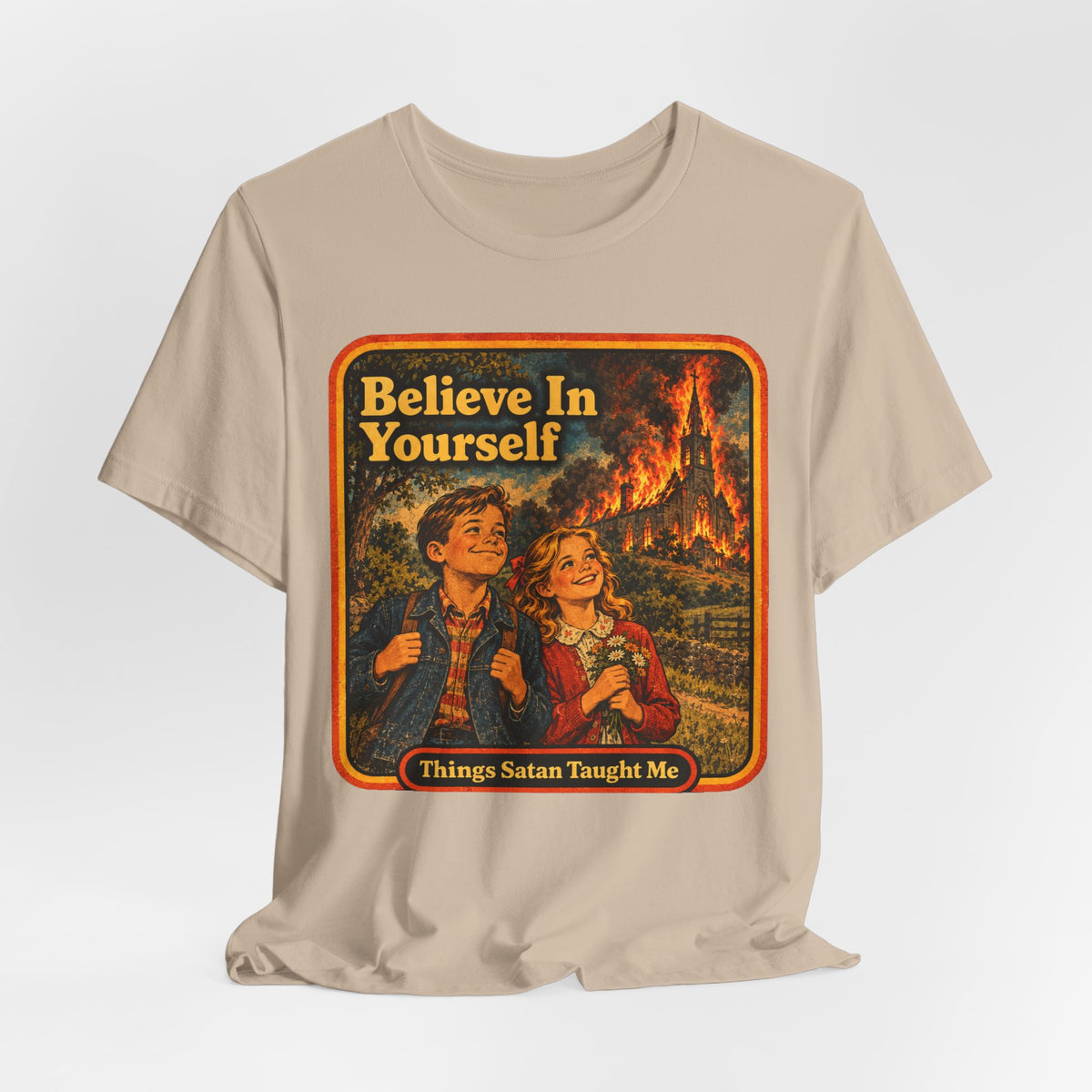 Believe In Yourself Unisex Tee in Tan, view 4