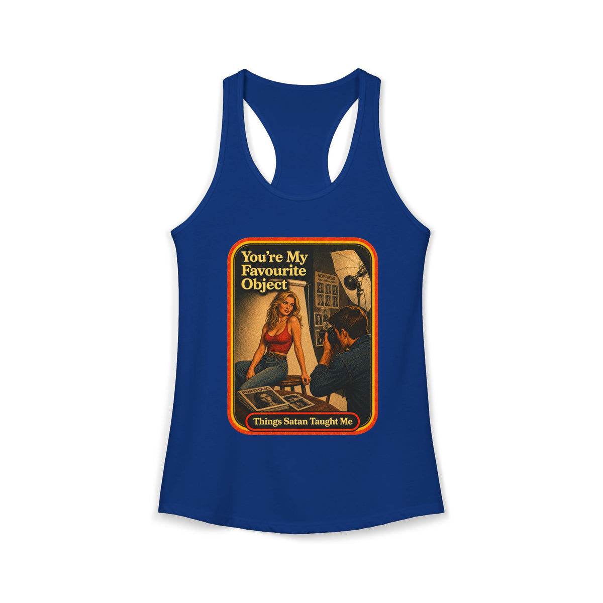 You're My Favourite Object Racerback Tank in Royal, front