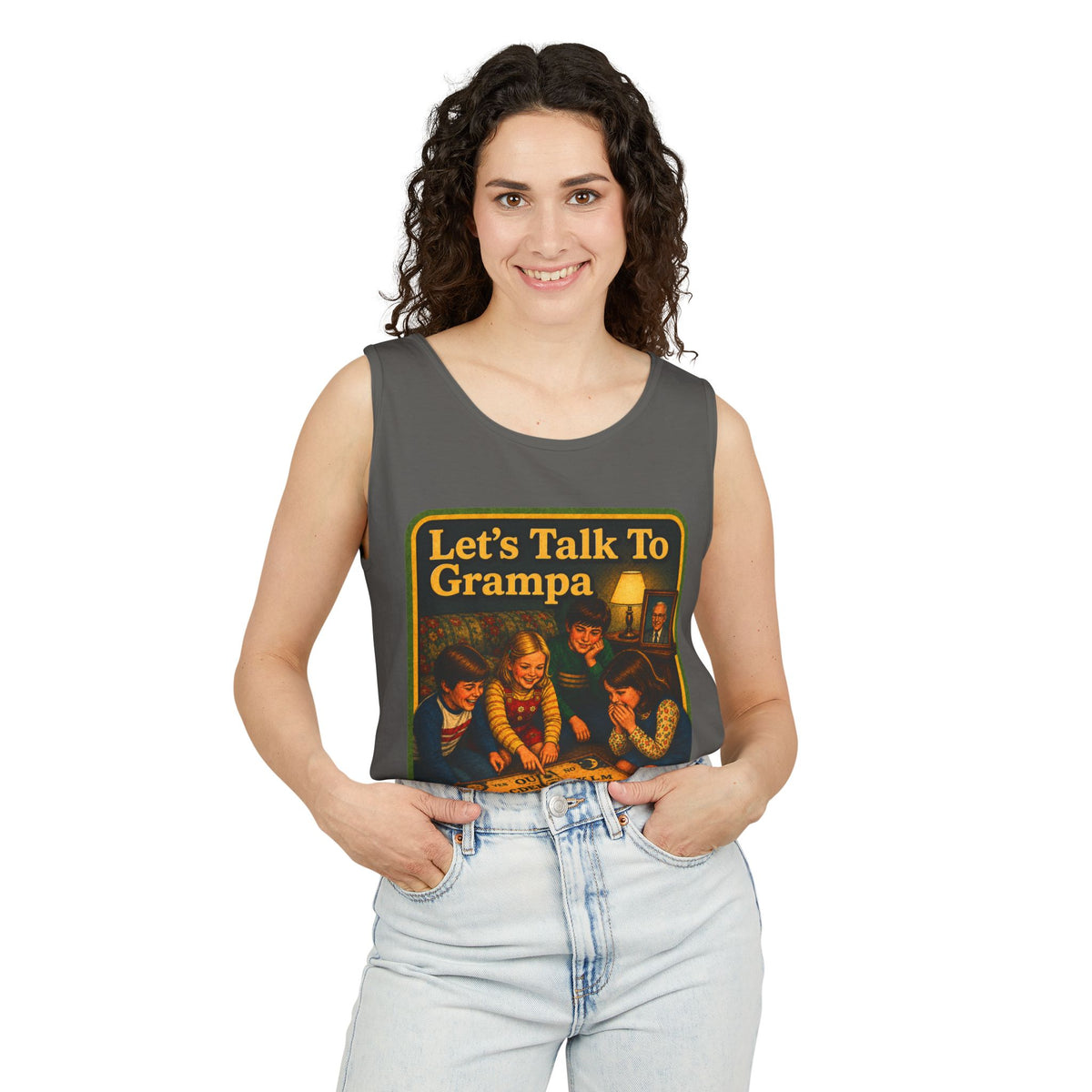 Let's Talk To Grampa Wife Beater in Pepper, view 3