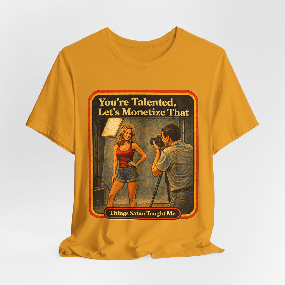 You're Talented, Let's Monetize That Unisex Tee in Mustard, view 4