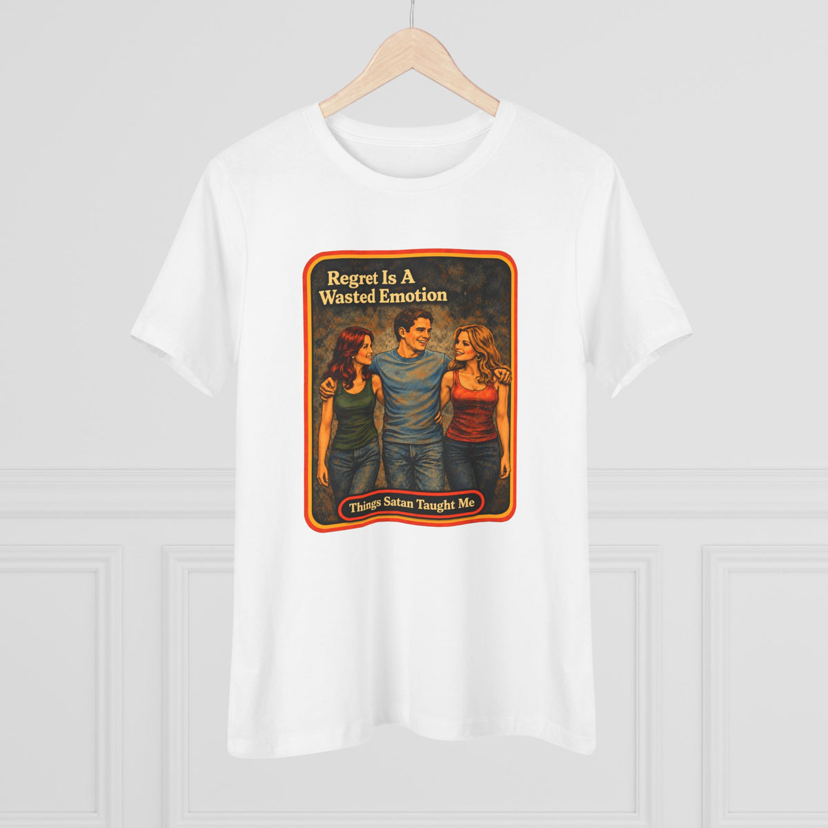 Regret Is A Wasted Emotion Women's Tee in White, view 4
