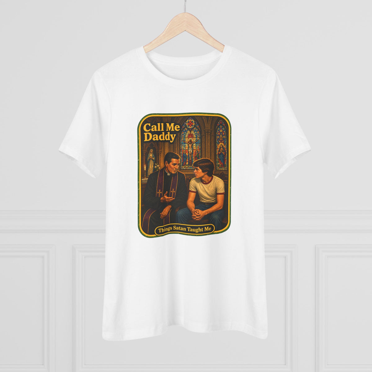 Call Me Daddy Women's Tee in White, view 4
