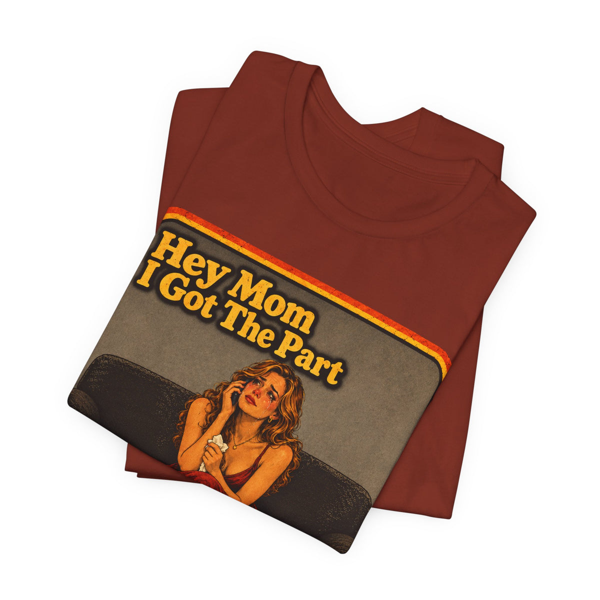 Hey Mom, I Got The Part Unisex Tee in Rust, view 3