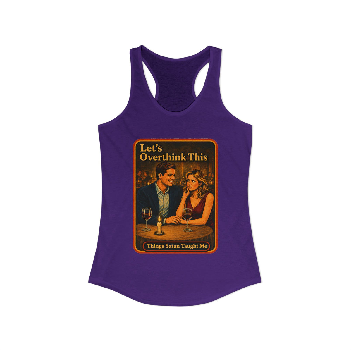 Let's Overthink This Racerback Tank in Purple Rush, view 2