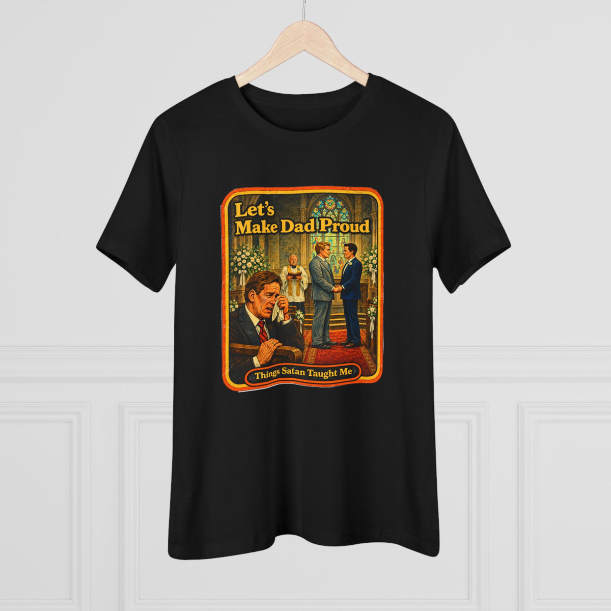 Let's Make Dad Proud Women's Tee in Black, view 4