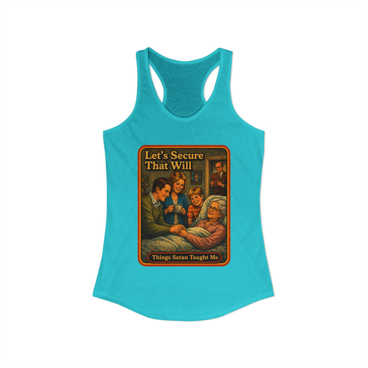 Let's Secure That Will Racerback Tank in Tahiti Blue, view 2