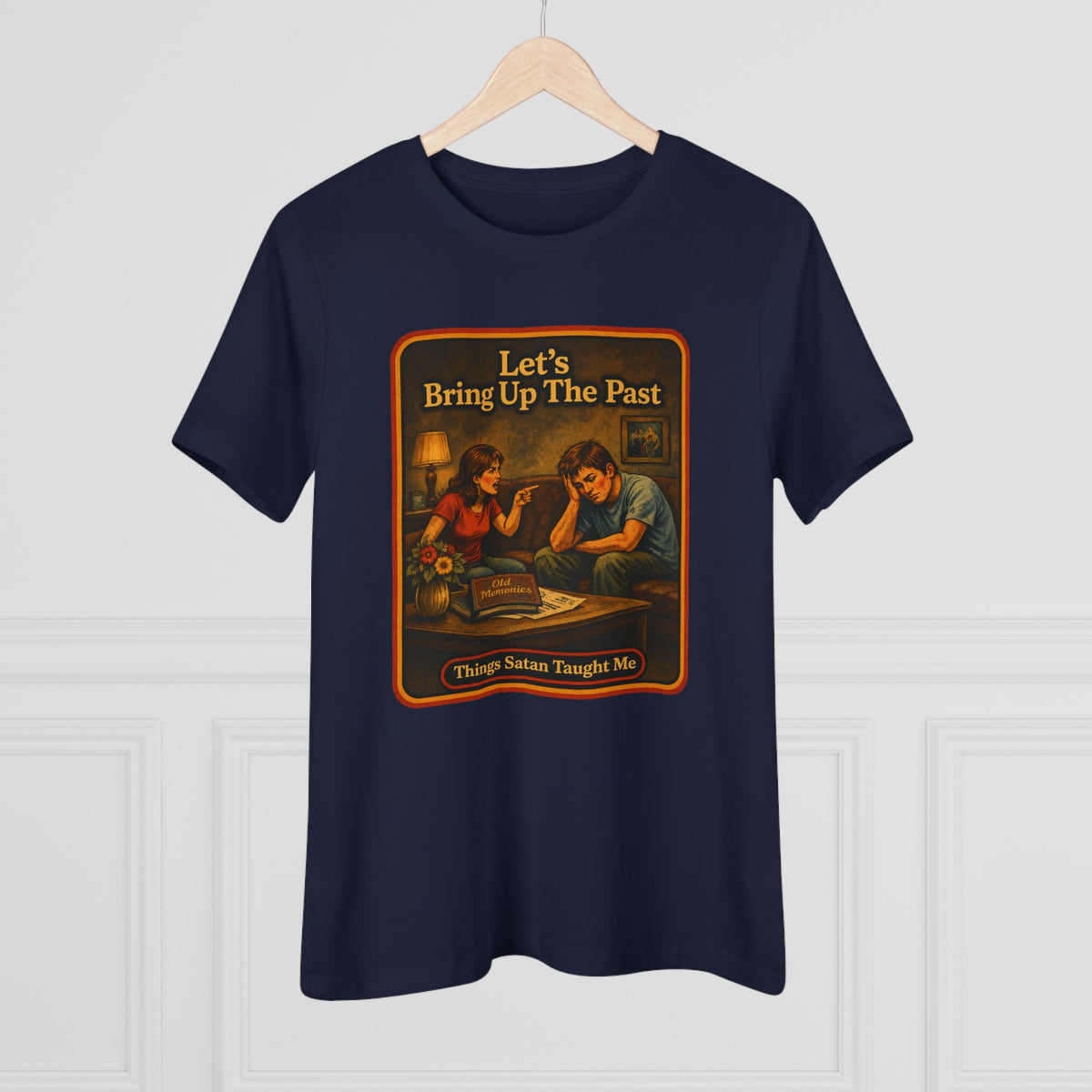 Let's Bring Up The Past Women's Tee in Navy, view 4
