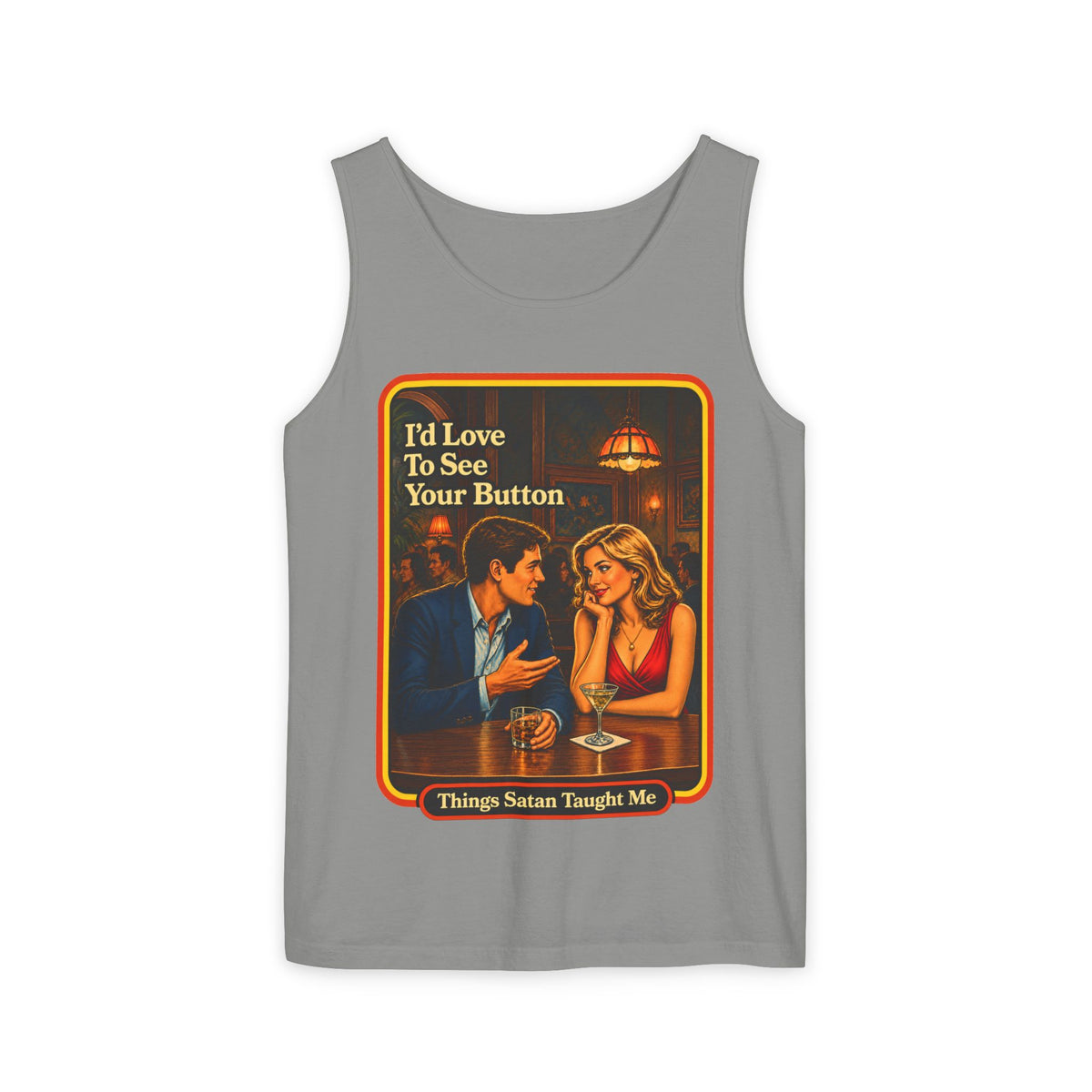 I'd Love To See Your Button Wife Beater in Granite, front