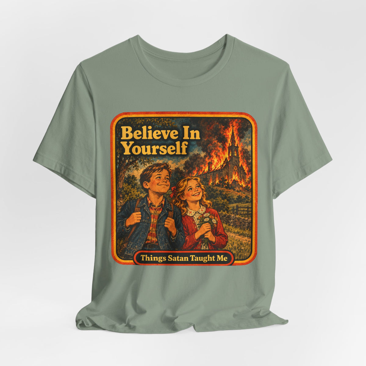 Believe In Yourself Unisex Tee in Sage, view 4