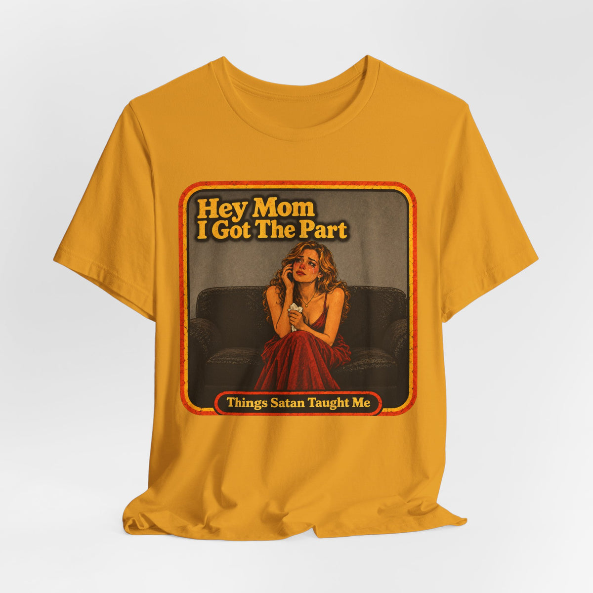 Hey Mom, I Got The Part Unisex Tee in Mustard, view 4