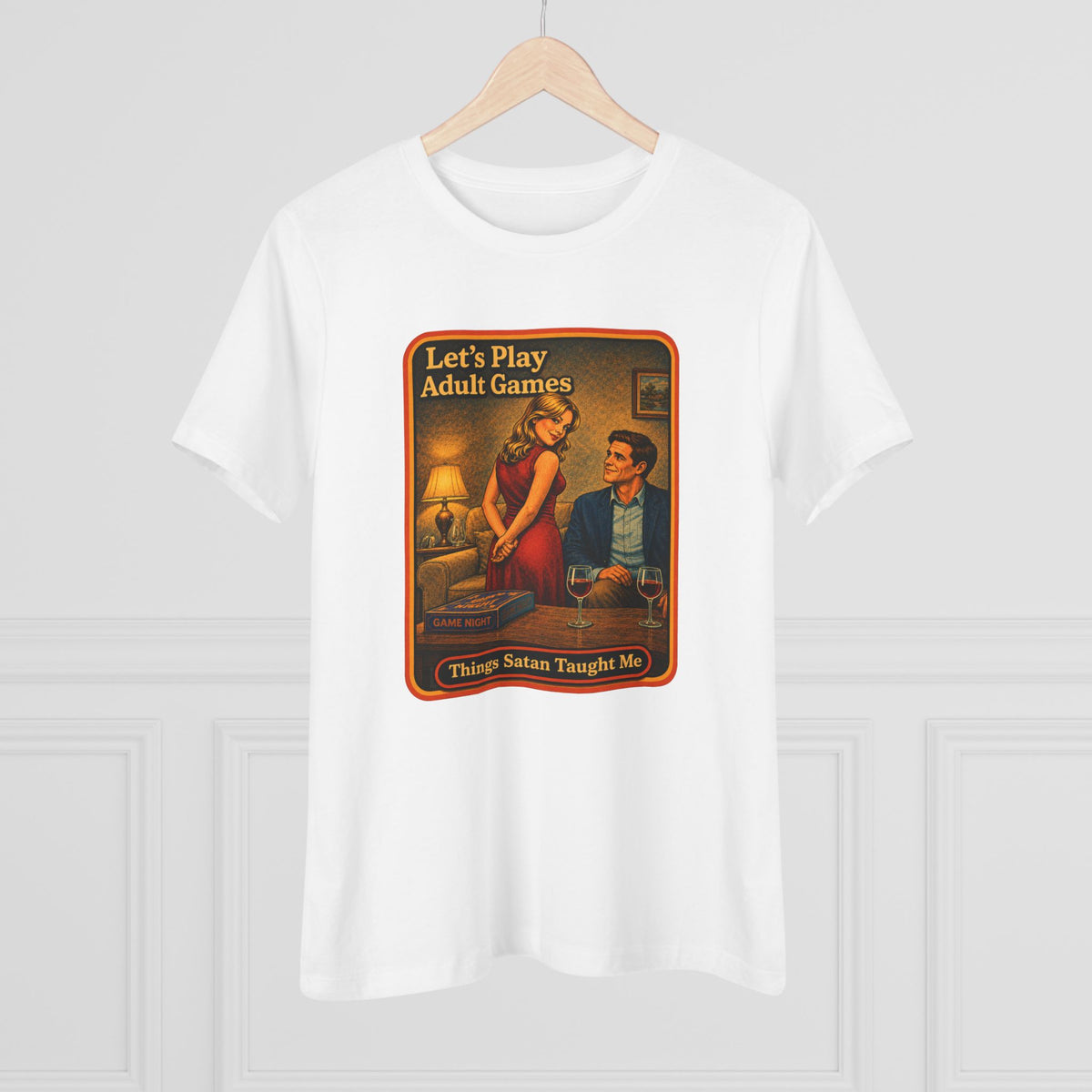 Let's Play Adult Games Women's Tee in White, view 4
