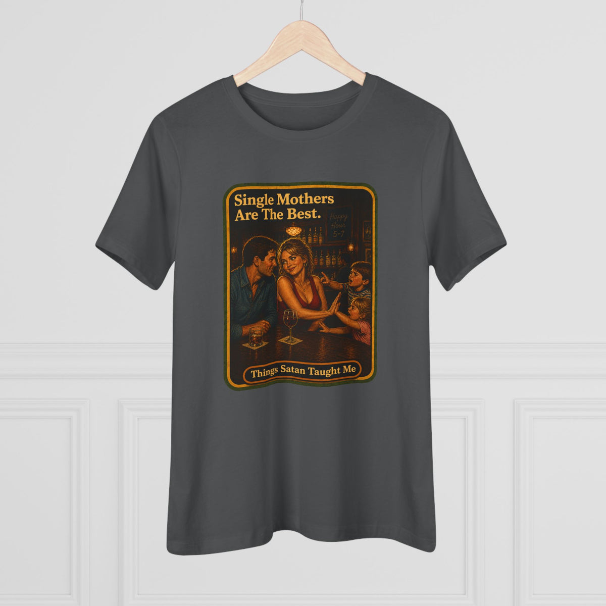 Single Mothers Are The Best Women's Tee in Asphalt, view 4