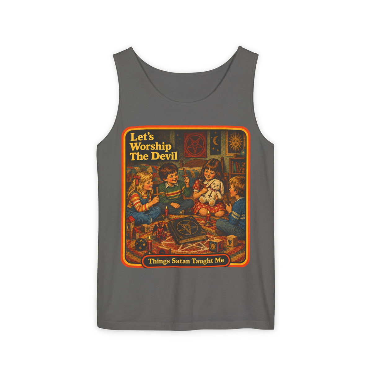 Let's Worship The Devil Men's Wife Beater | Things Satan Taught Me in Pepper, front