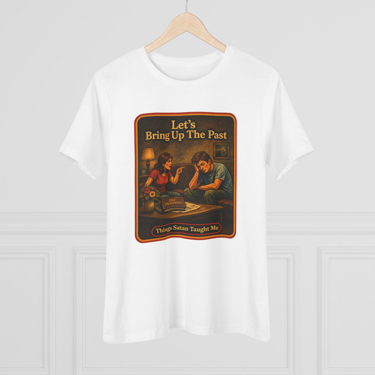 Let's Bring Up The Past Women's Tee in White, view 4