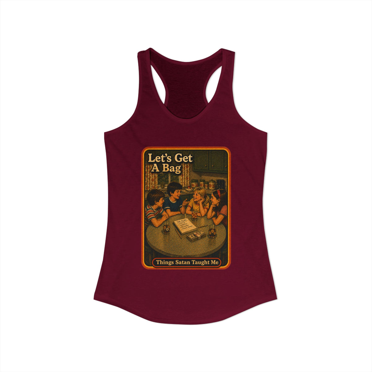 Let's Get Another Bag Racerback Tank in Cardinal Red, view 2