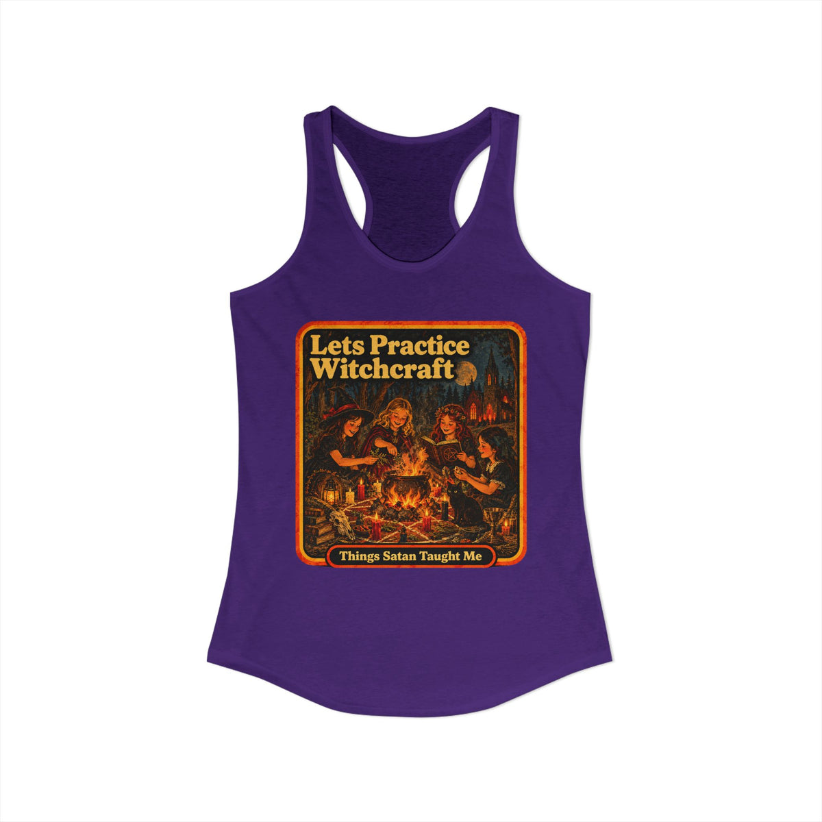 Let's Practice Witchcraft Racerback Tank in Purple Rush, view 2