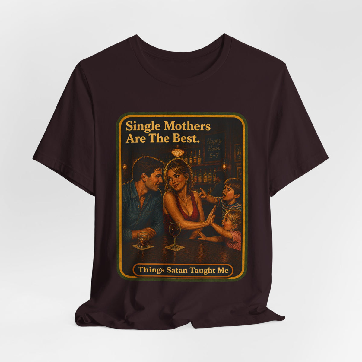 Single Mothers Are The Best Unisex Tee in Oxblood Black, view 4