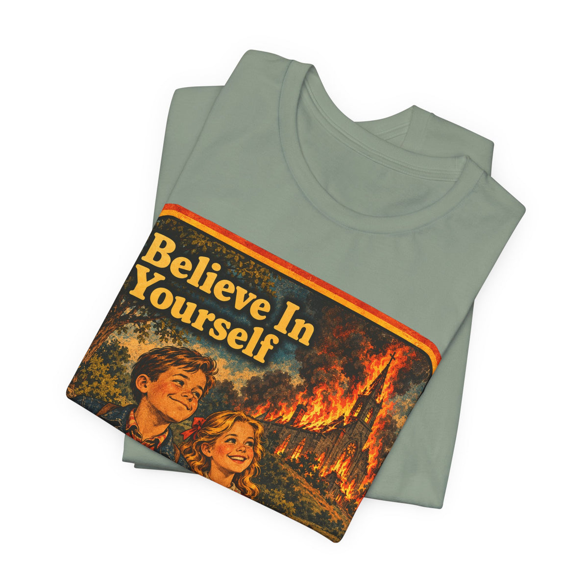 Believe In Yourself Unisex Tee in Sage, view 3
