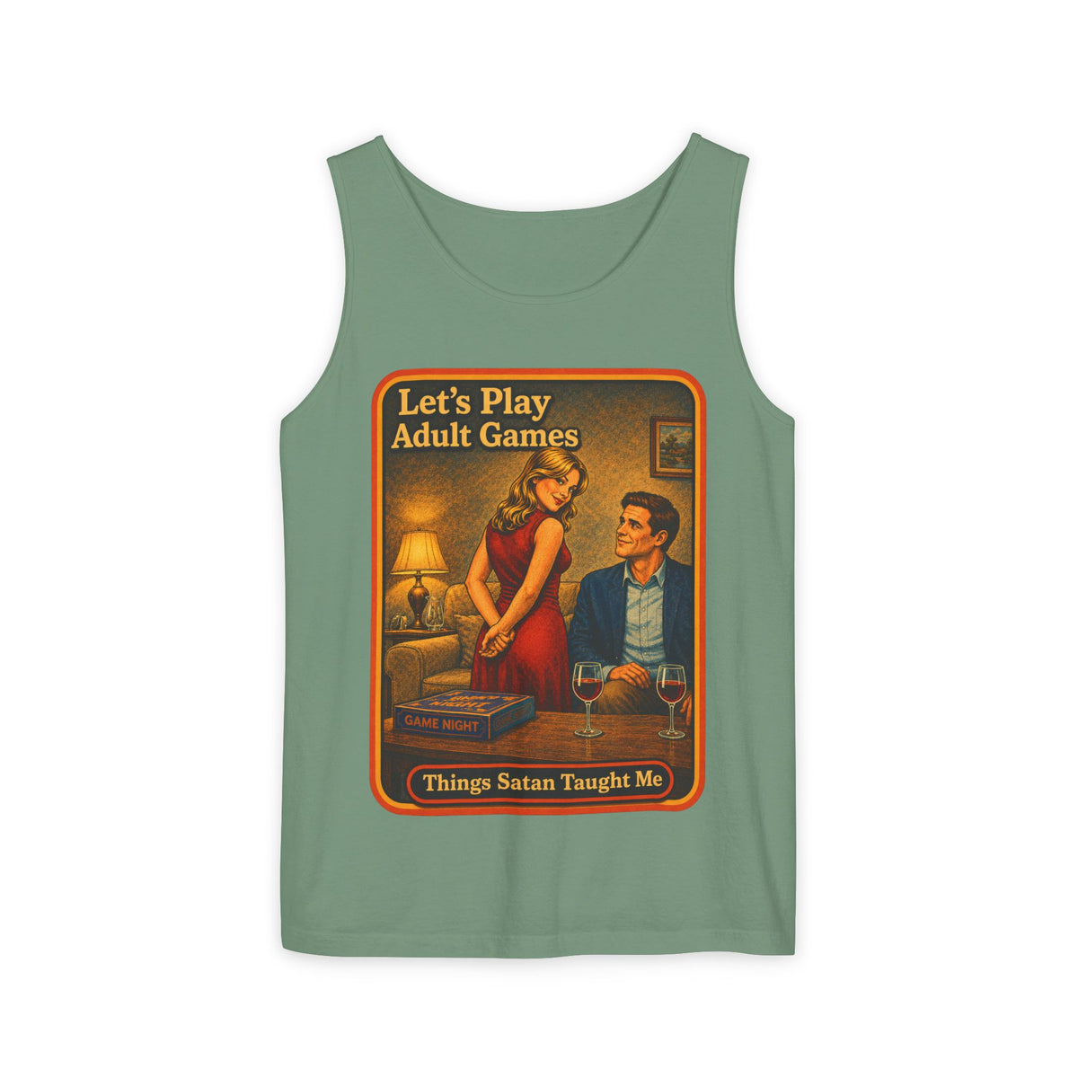 Let's Play Adult Games Wife Beater in Light Green, front