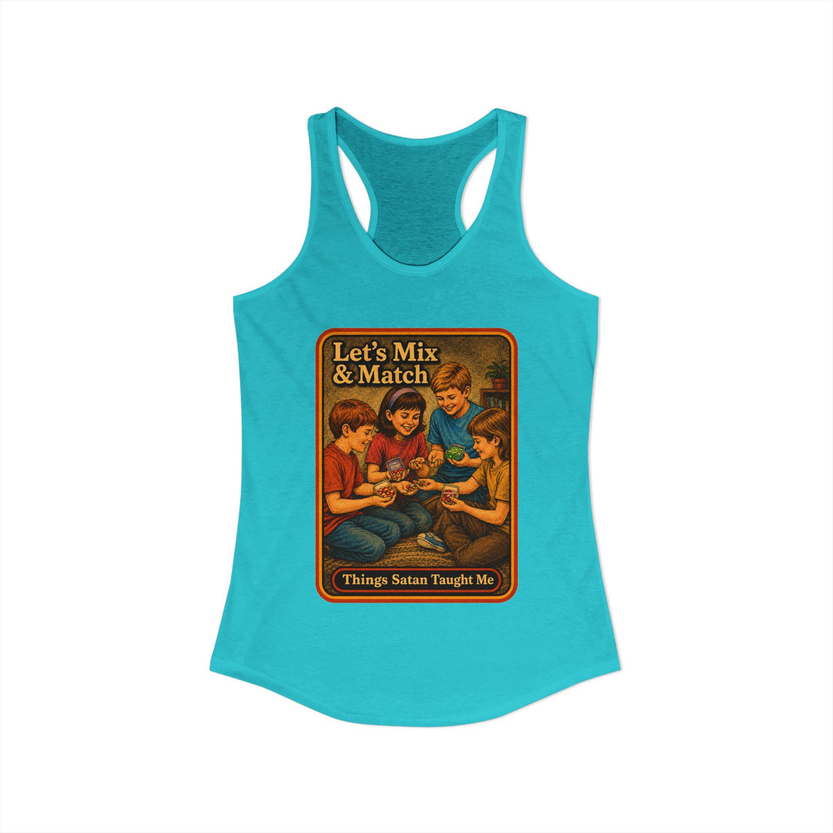 Let's Mix And Match Racerback Tank in Tahiti Blue, view 2