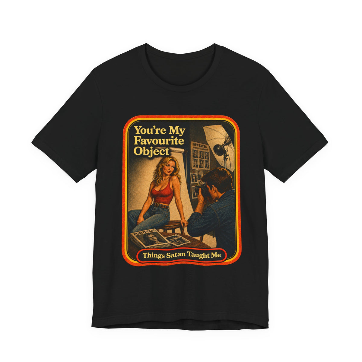 You're My Favourite Object Unisex Tee in Black, front