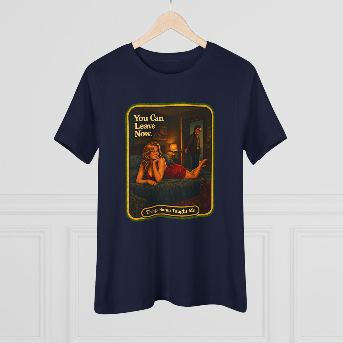 You Can Leave Now Women's Tee in Navy, view 4