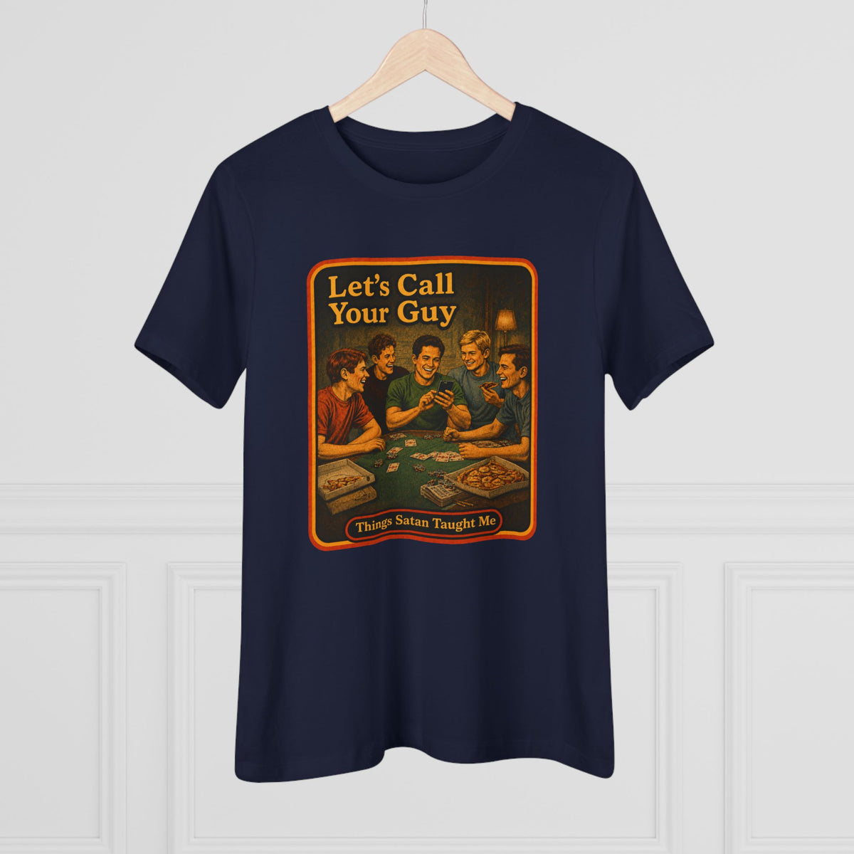 Let's Call Your Guy Women's Tee in Navy, view 4