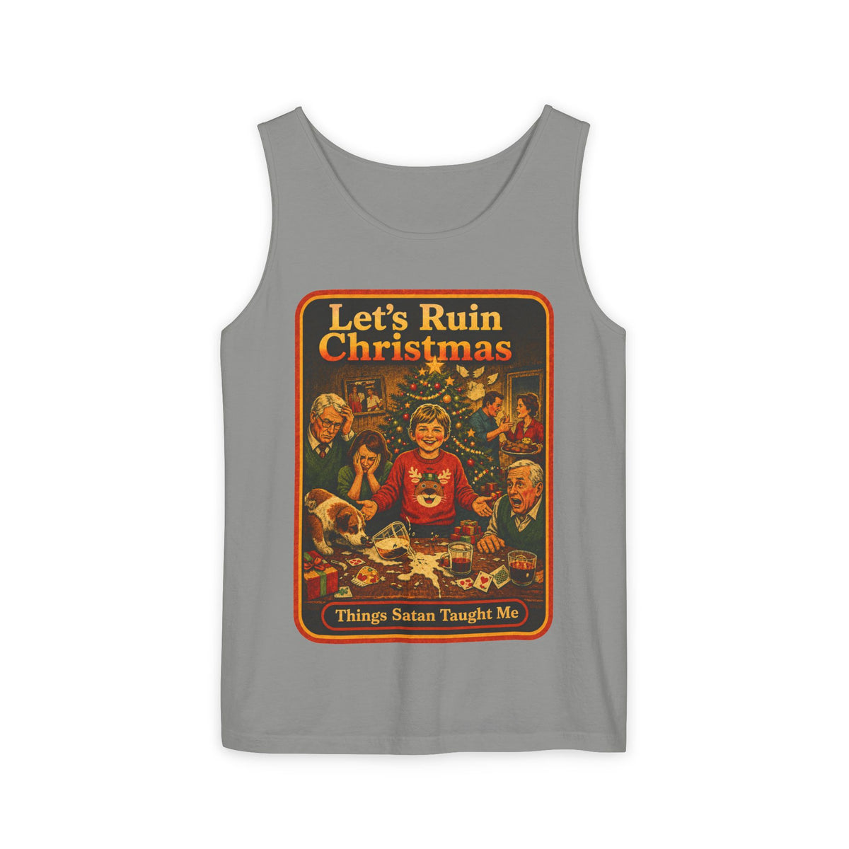 Let's Ruin Christmas Wife Beater in Granite, front