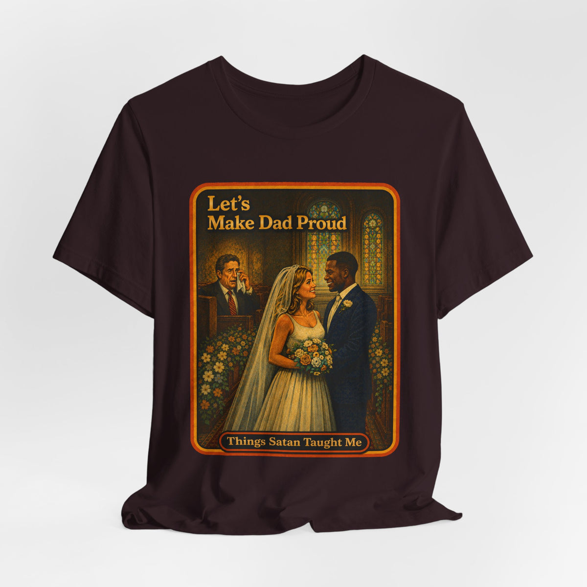 Let's Make Dad Proud No. 2 Unisex Tee in Oxblood Black, view 4