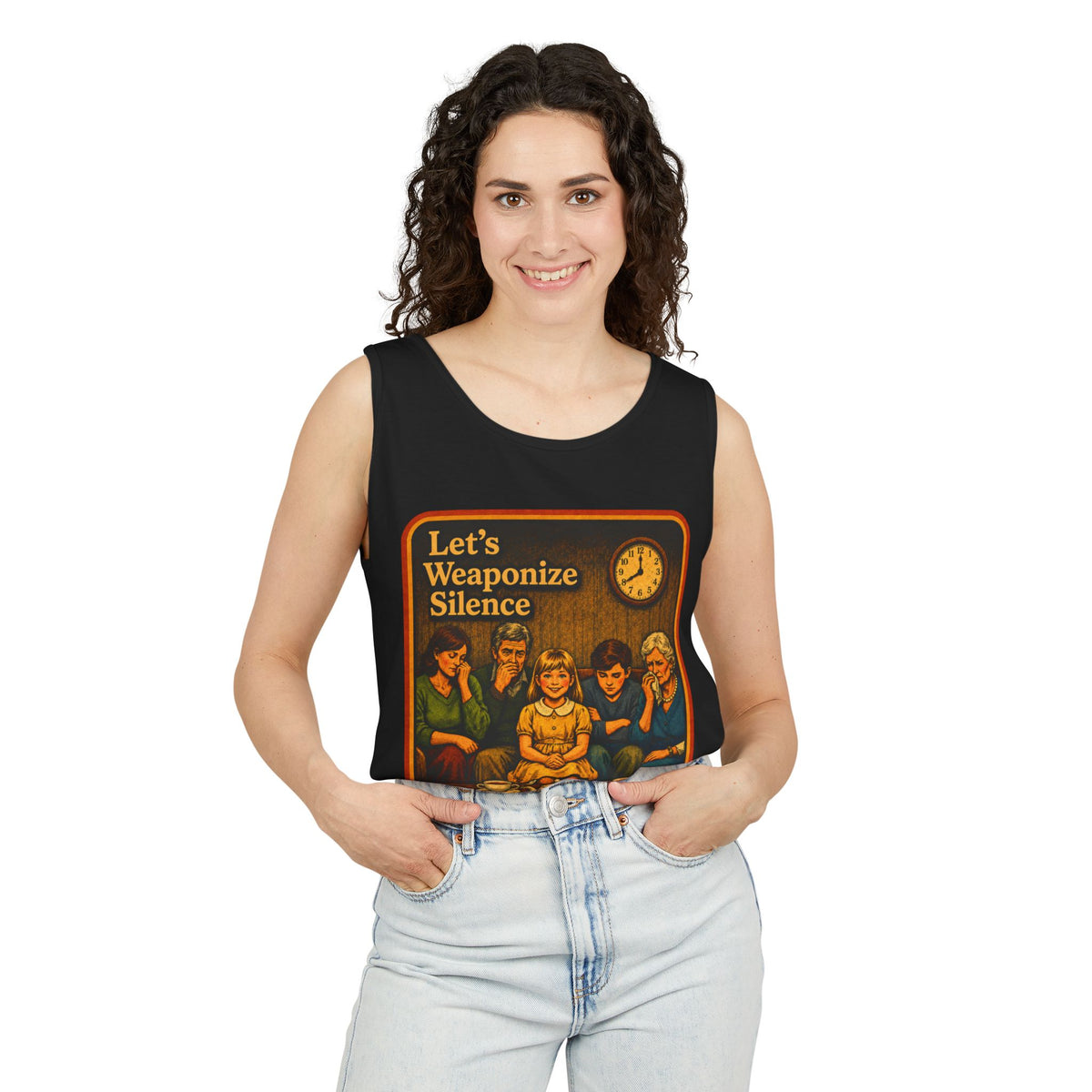 Let's Weaponize Silence Wife Beater in Black, view 3