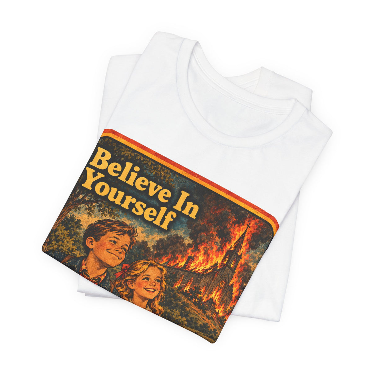 Believe In Yourself Unisex Tee in White, view 3
