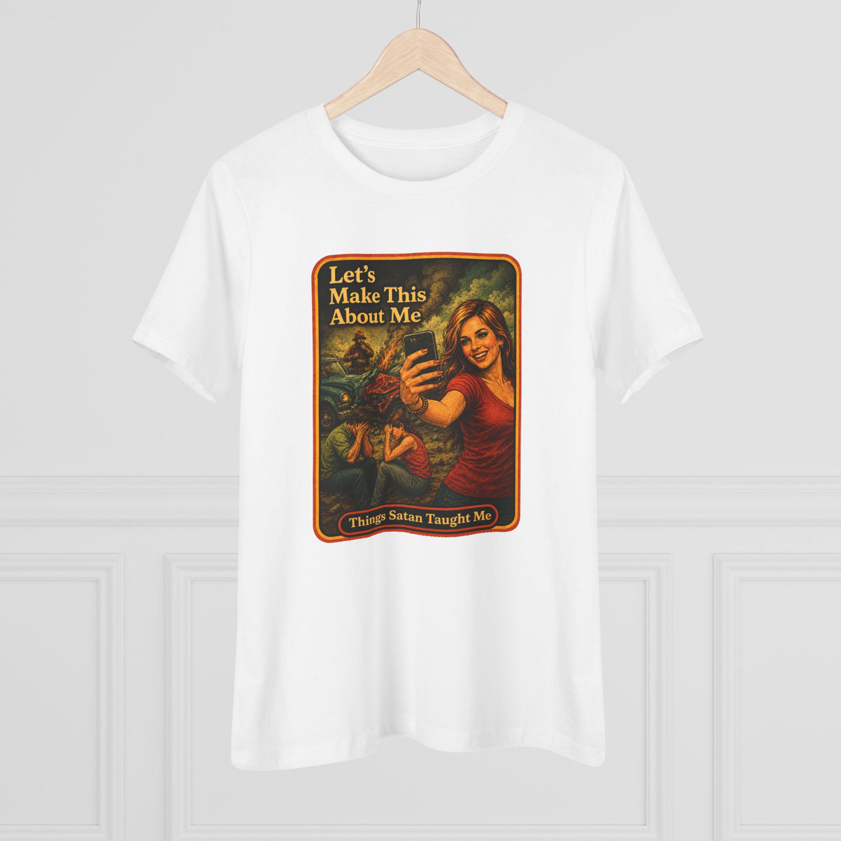 Let's Make This About Me Women's Tee in White, view 4