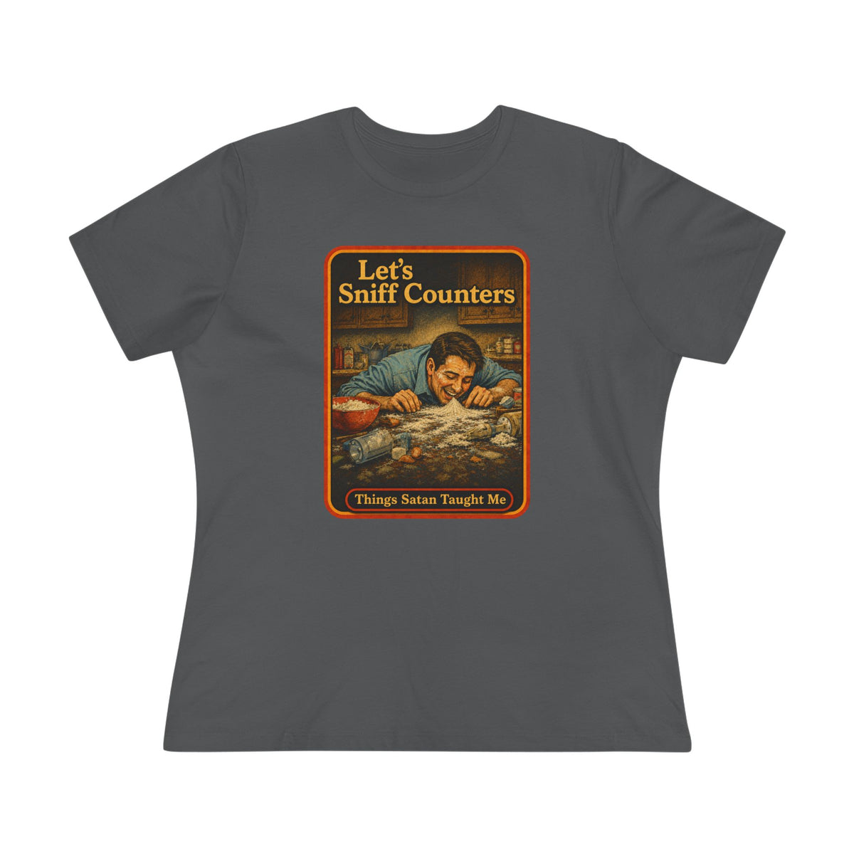 Let's Sniff Counters Women's Tee in Asphalt, front