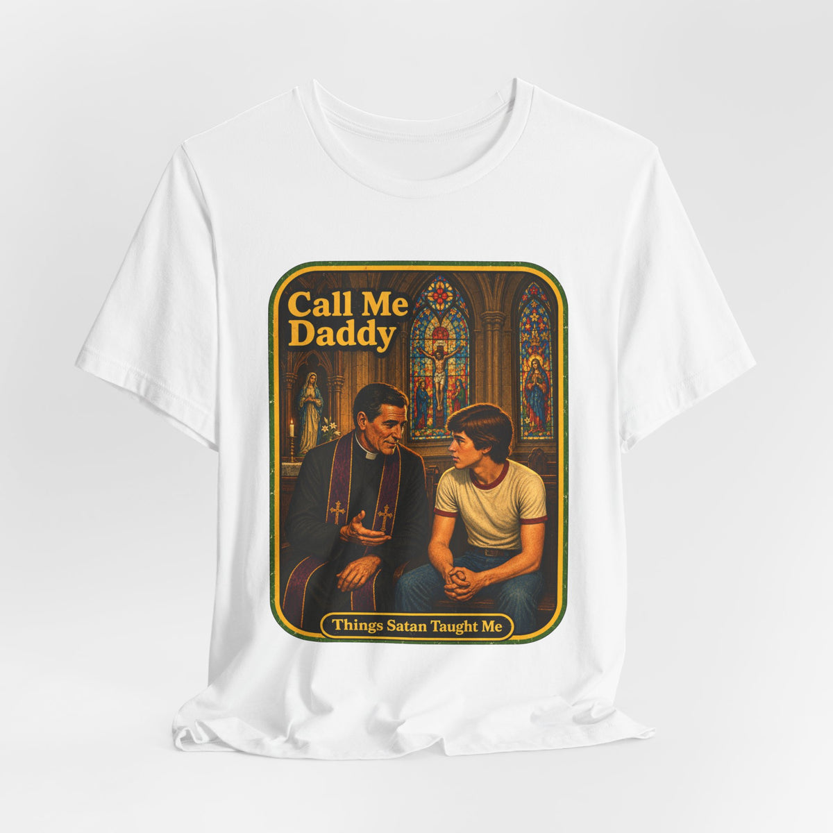 Call Me Daddy Unisex Tee in White, view 4