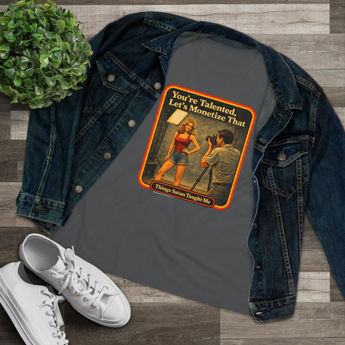 You're Talented, Let's Monetize That Women's Tee in Asphalt, view 3
