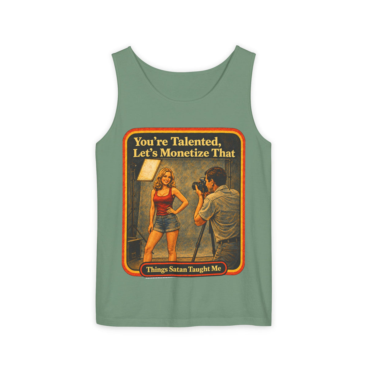 You're Talented, Let's Monetize That Wife Beater in Light Green, front