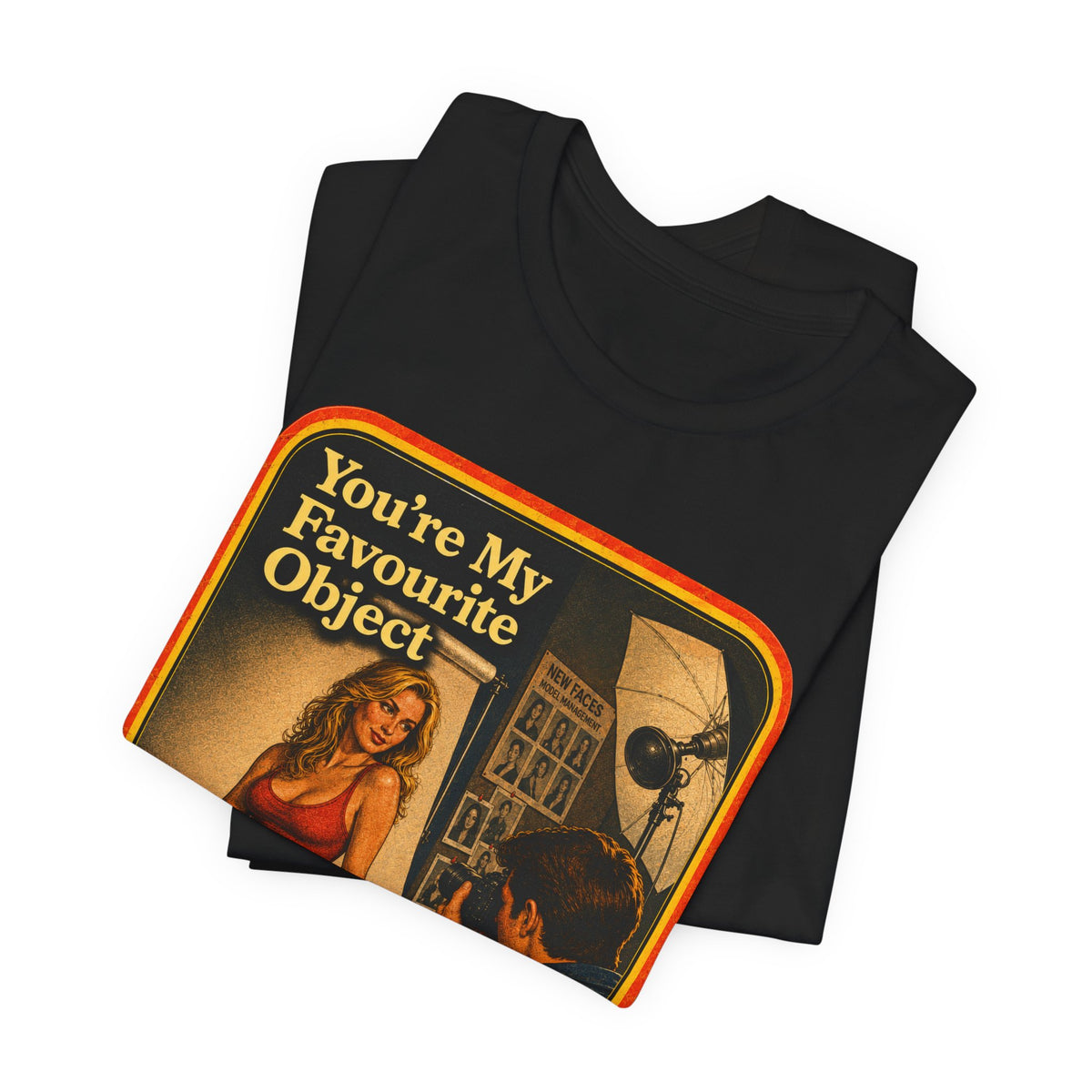 You're My Favourite Object Unisex Tee in Black, view 3