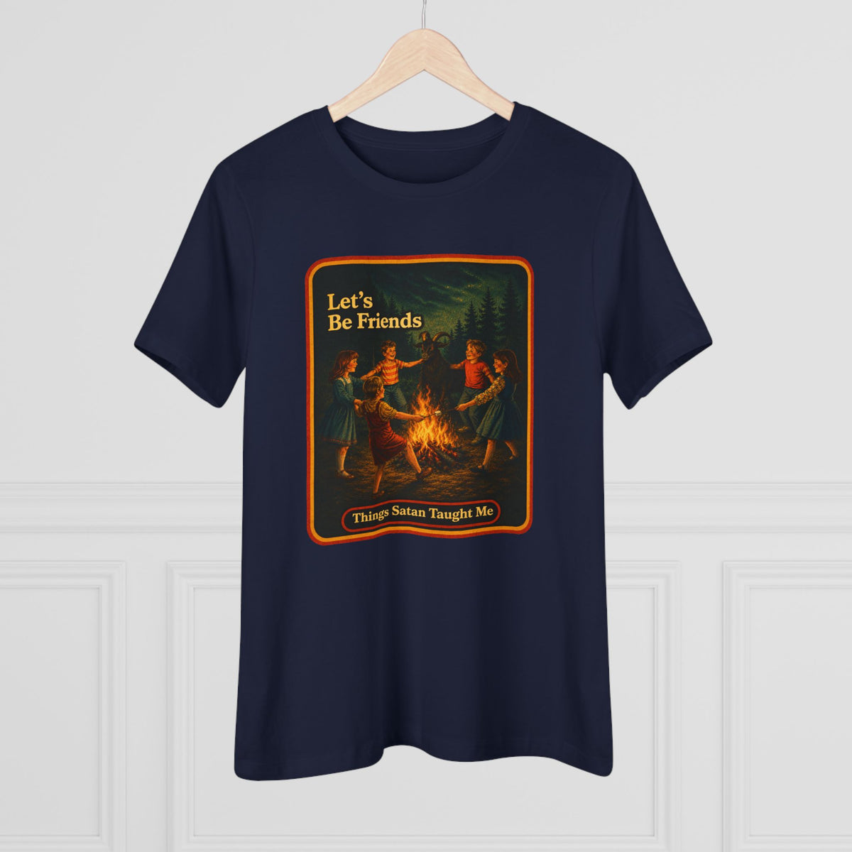 Let's Be Friends Women's Tee in Navy, view 4