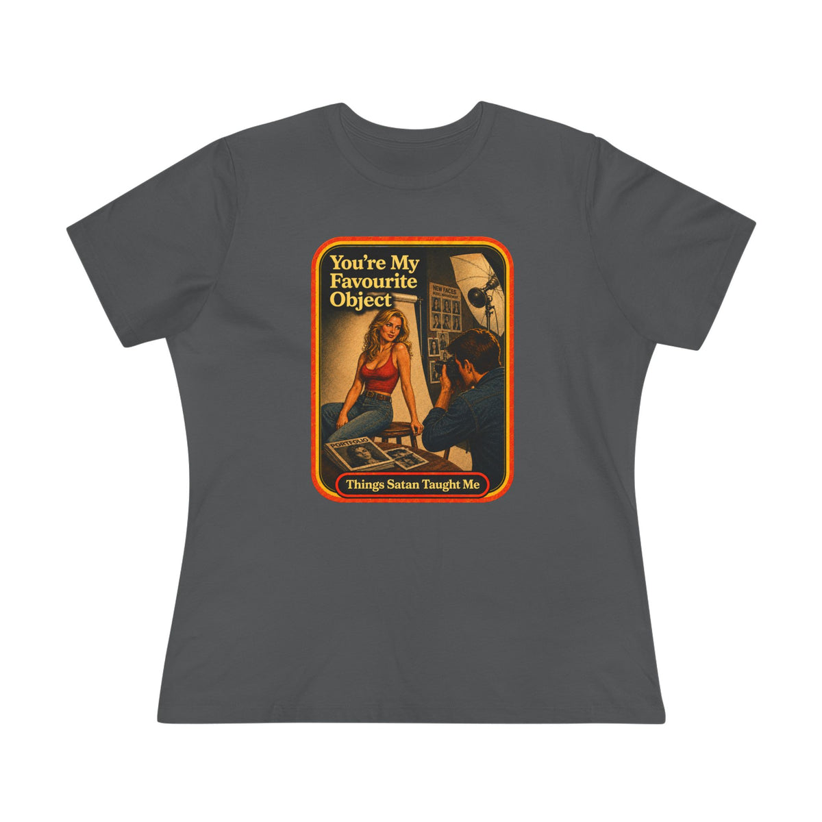 You're My Favourite Object Women's Tee in Asphalt, front