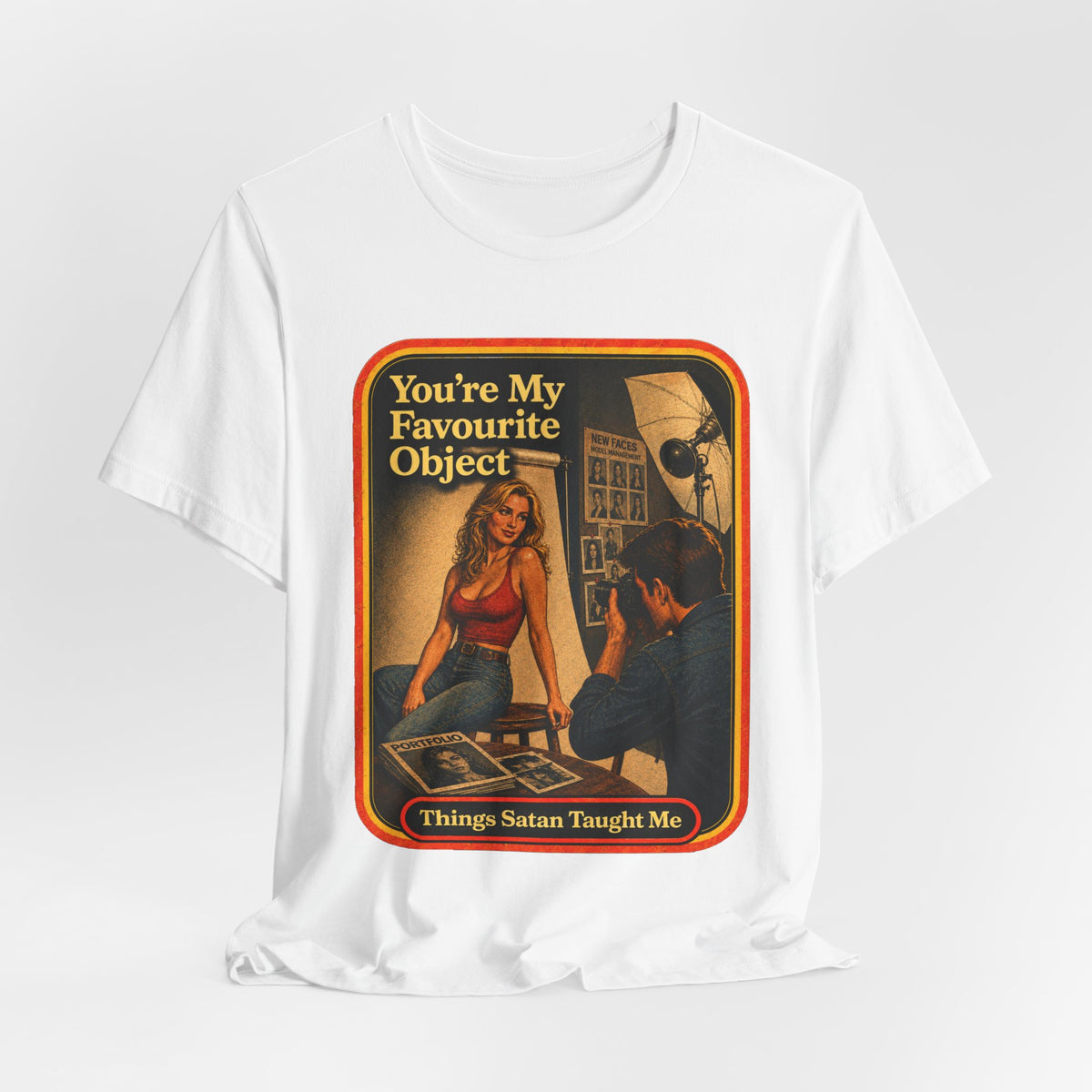 You're My Favourite Object Unisex Tee in White, view 4