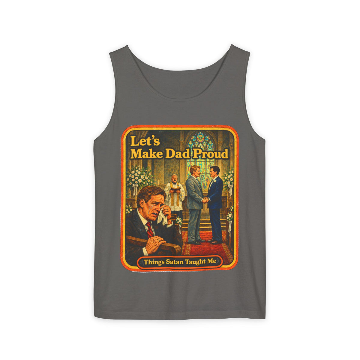 Let's Make Dad Proud Wife Beater in Pepper, front