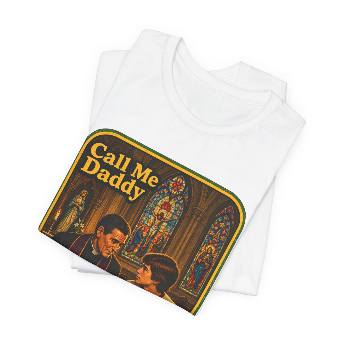 Call Me Daddy Unisex Tee in White, view 3